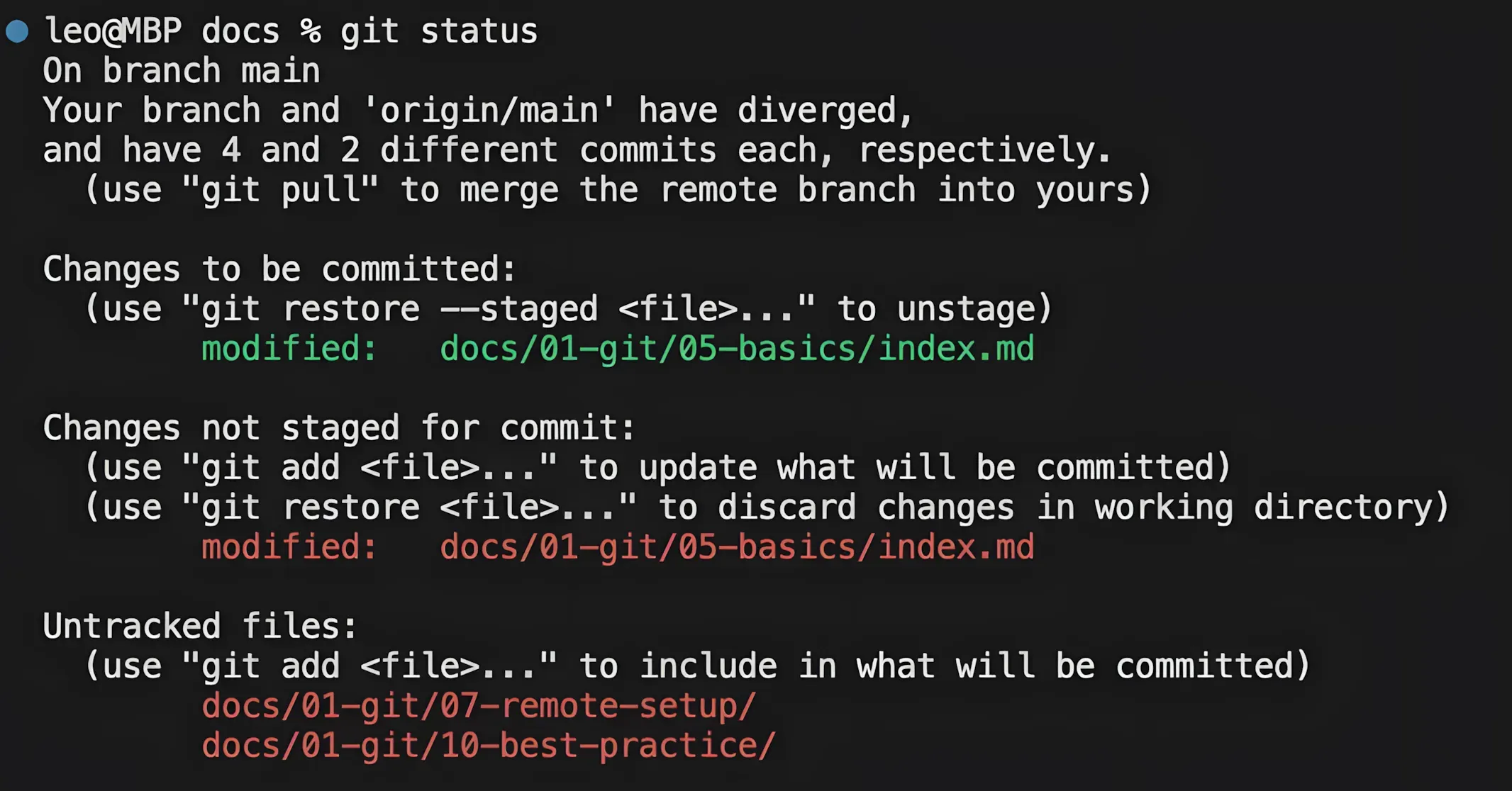 git status